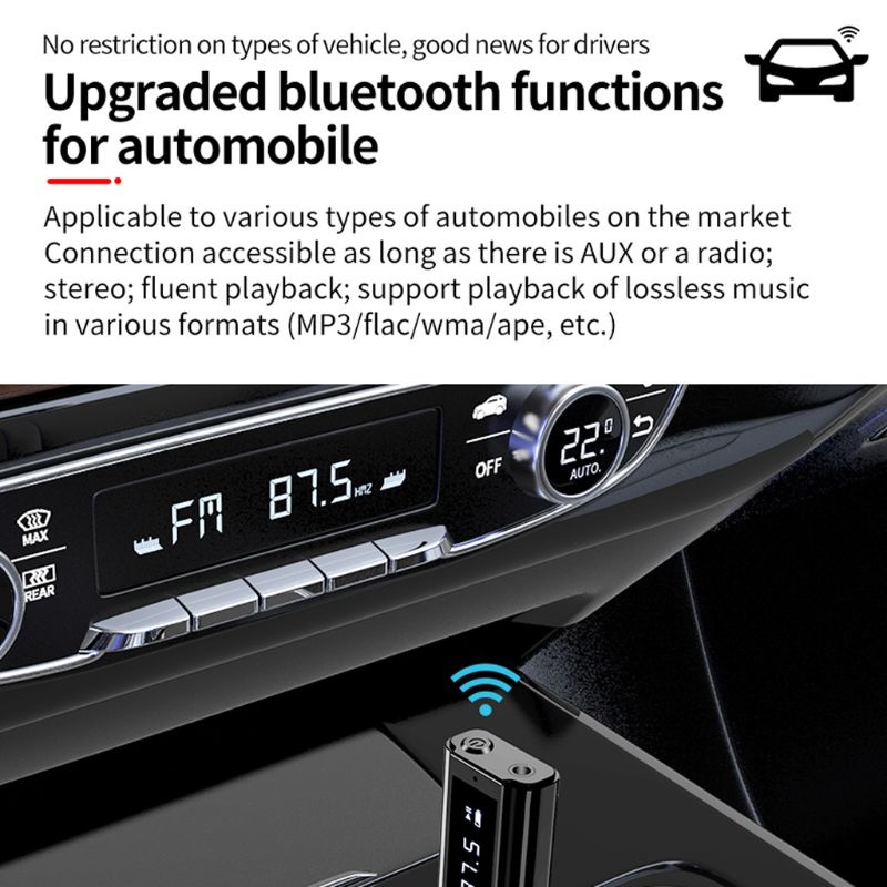 Usb FM Bluetooth 5.0 Nhận Tín Hiệu Có Màn Hình Hiển Thị Giắc Cắm 3.5mm Hỗ Trợ Đọc Thẻ TF Mp3 Cho Máy Tính TV