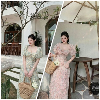 Đầm lụa hoa midi big size 60-90 kg