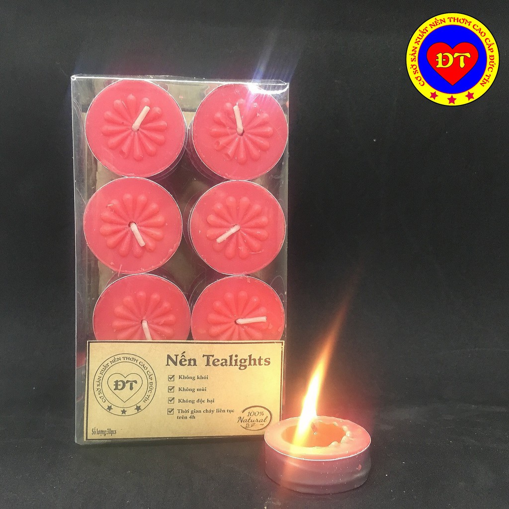 Nến tealight cháy trên 4h không khói không mùi cao cấp Đức Tín an toàn cho người sử dụng