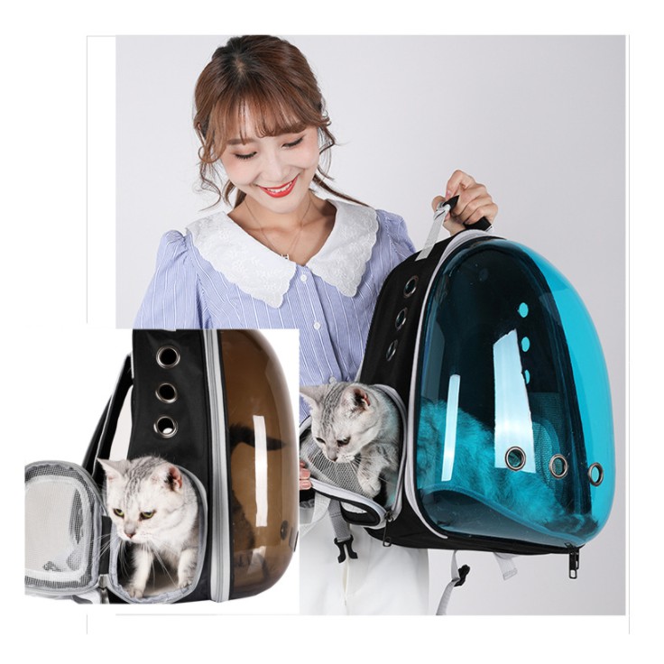 Balo trong suốt LunaPet BL01 vận chuyển mèo chó, thú cưng đi du lịch nhựa dẻo chắc chắn