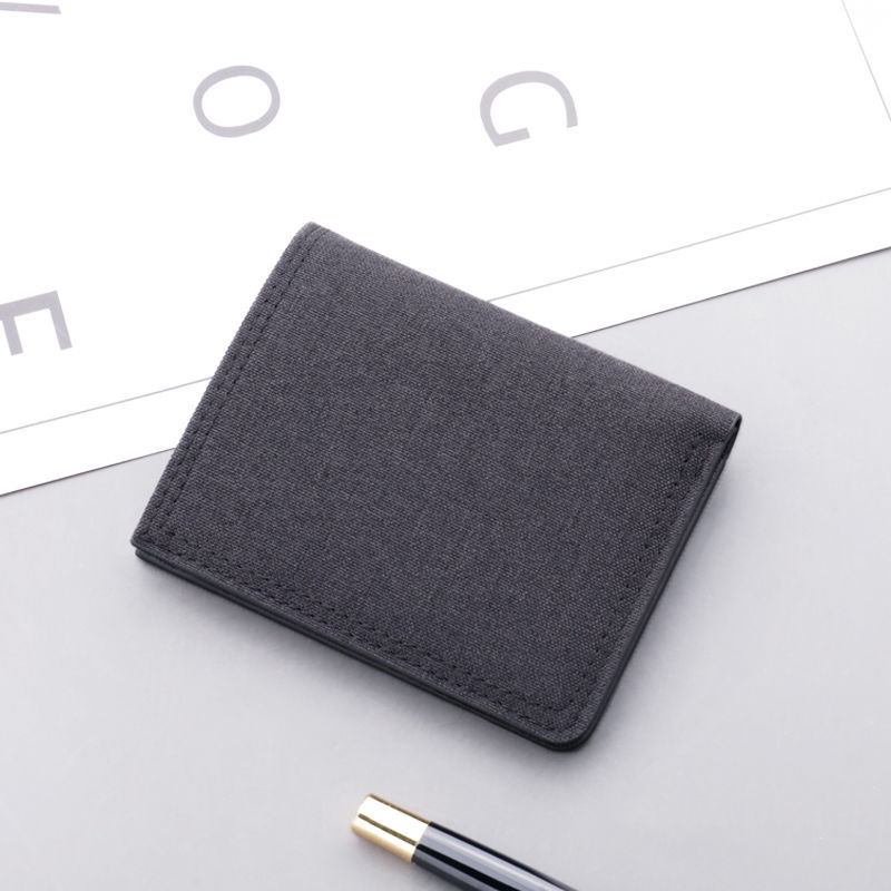 Ví mini vải canvas siêu mỏng có khóa kéo thời trang cho nam