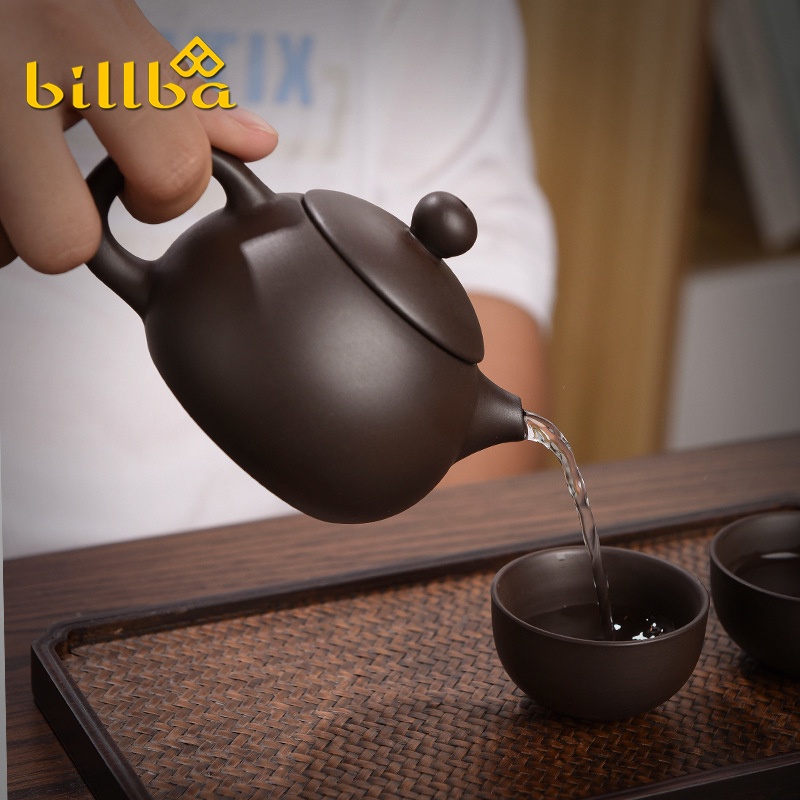 Bộ ấm trà tử sa có 4 chén và hộp chuyên dùng xách tay đi du lịch dã ngoại cắm trại -Billba camping