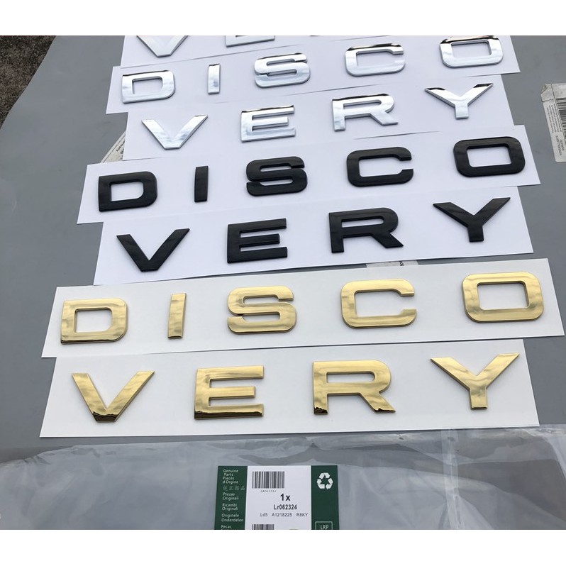 Decal Tem Chữ Discovery 3D Gold Dán Trang Trí Ô Tô