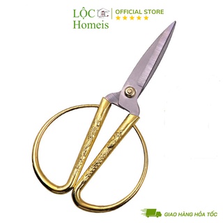 Kéo Đa Năng Vàng Rồng Phụng Cao Cấp Cắt Chỉ, Vải, Cắt Gà,Size Lớn - LỘC Homeis