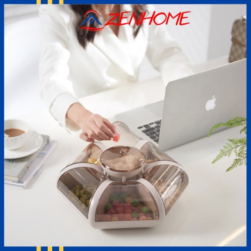 Khay đựng bánh kẹo hộp đựng mứt tết hình cánh sen 6 cánh tự bung cao cấp mẫu mới nhất