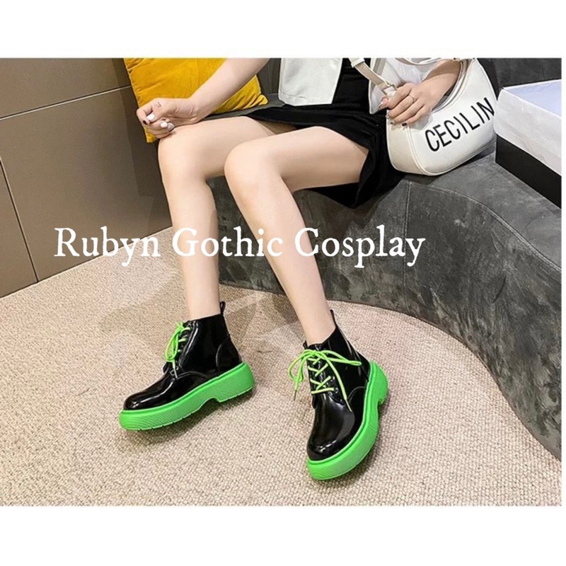 [Sẵn]Giày Boots Màu xanh lá hot trend 2022 ( Trắng, Đen, Xanh Lá ) Size 35 - 40, 2167