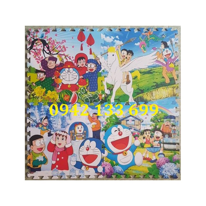 Thảm Chống Trơn Cho Bé Hình Doremon 60cmx60cm