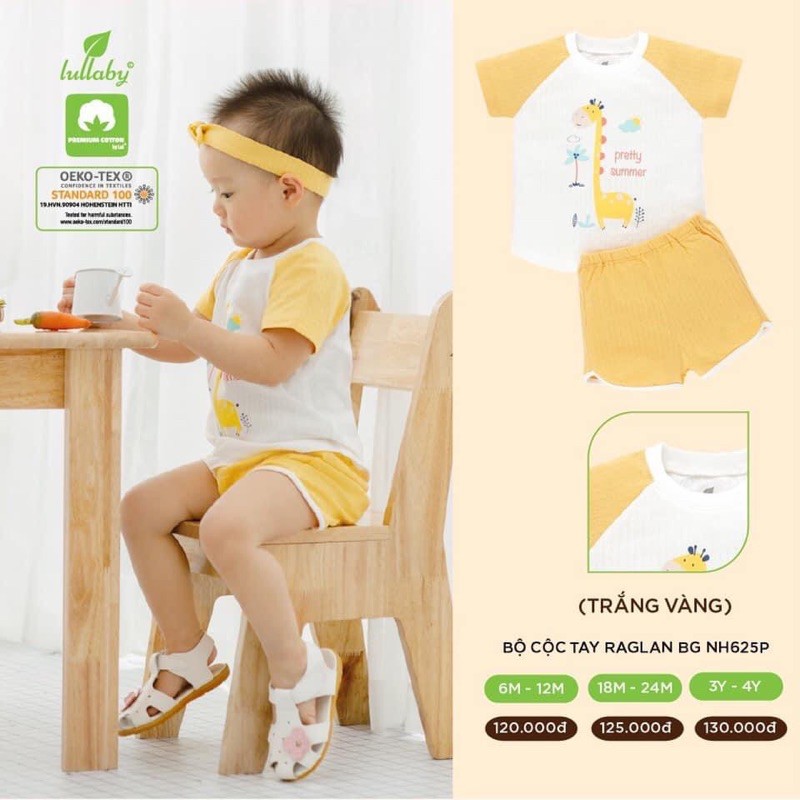 Bộ cộc tay Raglan bé trai/gái Lullaby [NH624P-NH625P] (Sz 6m-4y)