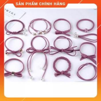 Set 12 Thun Cột Tóc Kiểu Hàn Quốc Mẫu Đẹp 2020