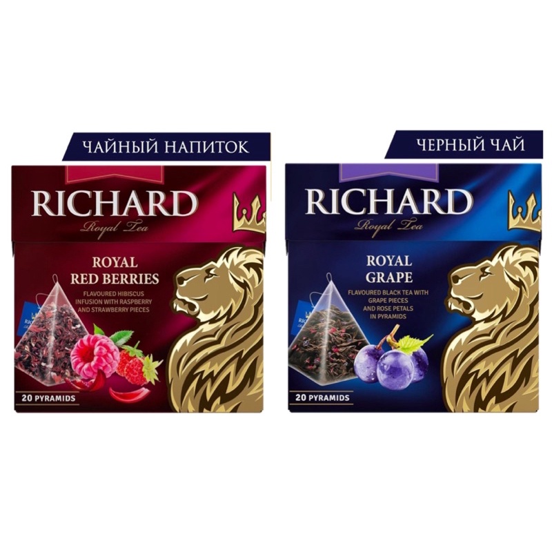 TRÀ TÚI LỌC RICHARD ROYAL TEA NGA ROYAL GRAPE/ ROYAL RED BERRIES/ TRÀ NGA/ TRÀ TÚI LỌC KIM TỰ THÁP