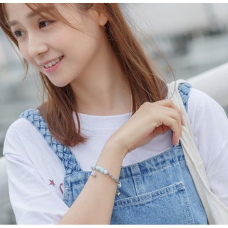 Vòng đeo tay gốm sứ charm sen