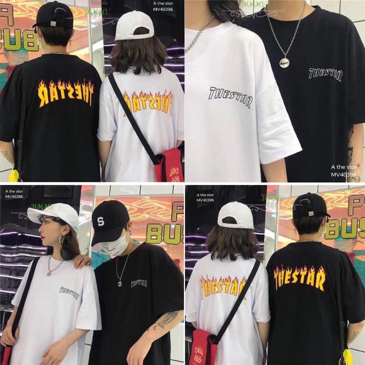 Áo Thun Nam Nữ Tay Lỡ Form Dáng Thụng Chất Liệu Vải Thun Cotton Cao Cấp(the star)