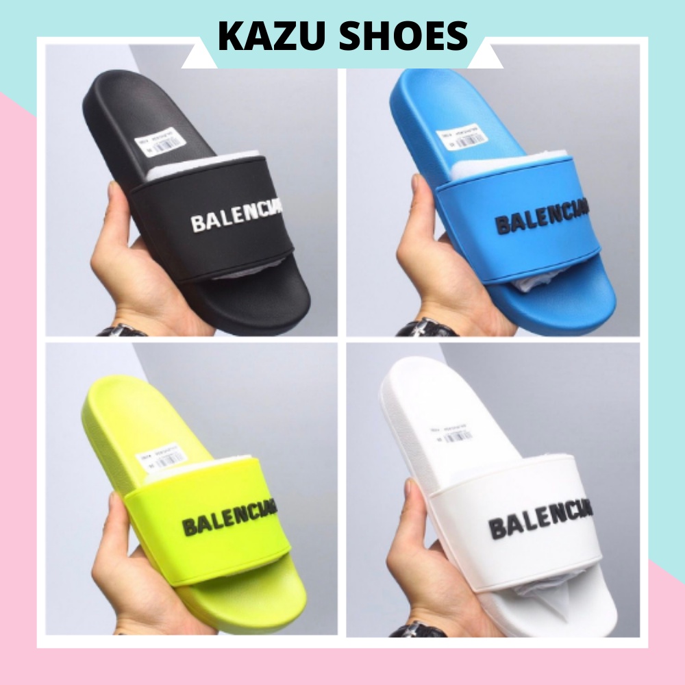 Dép nam quai ngang Balen chữ trắng - dép Balen VIP Kazu Shoes BL001