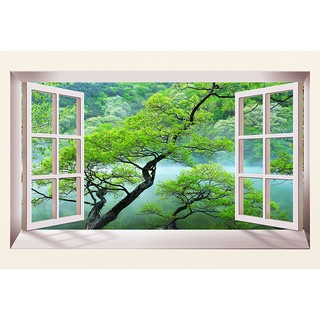Tranh dán tường tranh trang trí cửa sổ 3D BINBIN CS32 (Không phai màu)