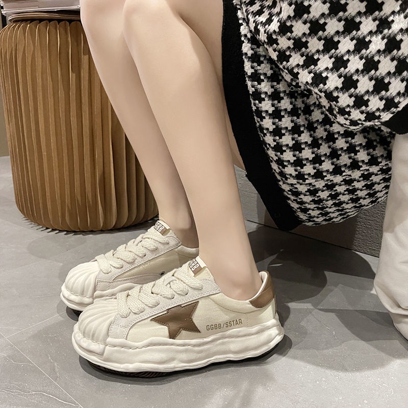 Qiaoyiluo Giày Thể Thao Đế Dày Tăng Chiều Cao Màu Trắng Nhỏ