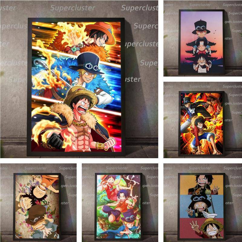 Tranh Vải Bạt Treo Tường In Hình One Piece Trang Trí Nhà Cửa