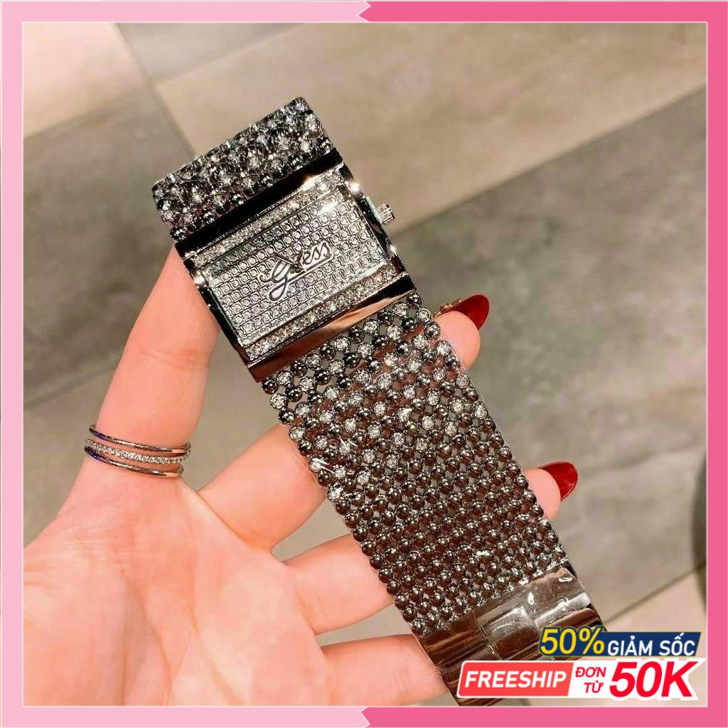 Đồng hồ nữ Guess, dây thép không gỉ, mặt full đá, full box - XUKA SHOP