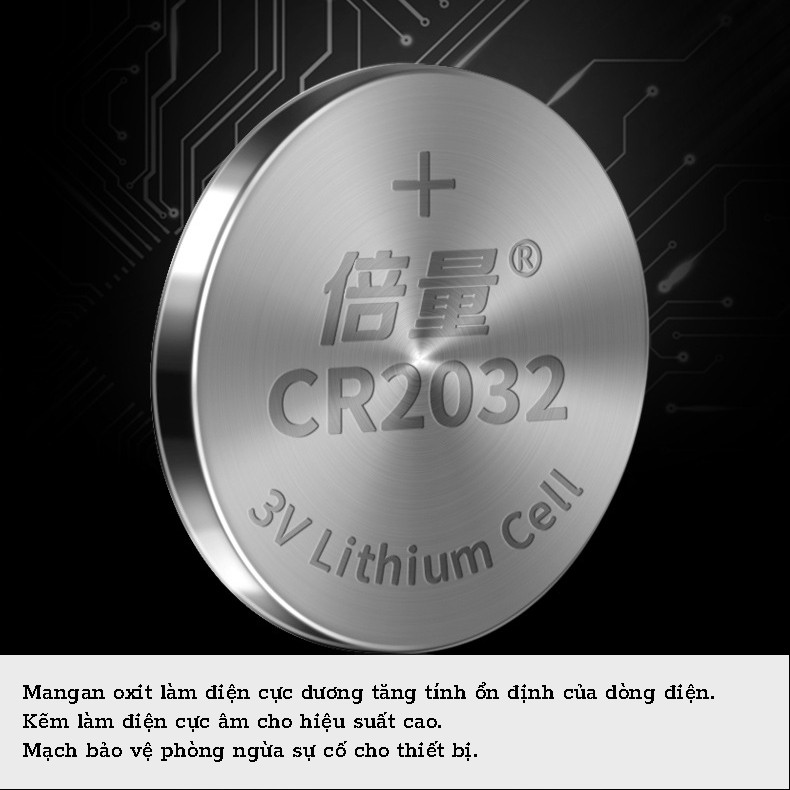 Pin CR2032 3V - chính hãng Doublepow- Vỉ 5 viên - Pin Lithium dùng cho khóa smartkey, cân điện tử, bo mạch chủ, CMOS...