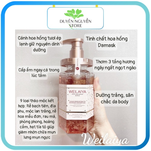 Sữa Tắm Nước Hoa Trắng Da Chống Lão Hóa Cấp Ẩm Săn Chắc Tủy Mật Hoa Hồng DAMASK WEILAIYA MINI TEST | BigBuy360 - bigbuy360.vn
