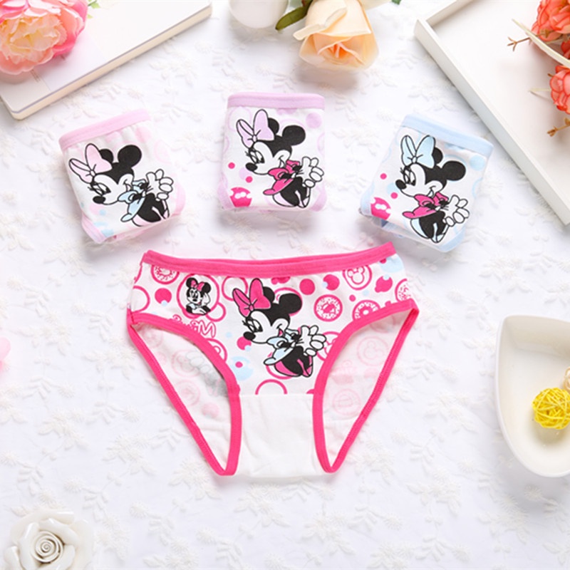 Bộ 4 Quần Lót Boxer Cotton Mềm Mại Co Giãn Thoáng Khí In Họa Tiết Hello Kitty Cho Bé Gái