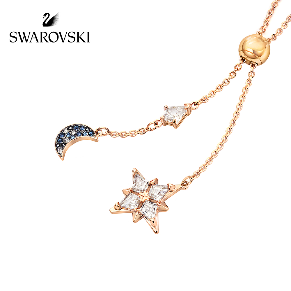 FREE SHIP Dây Chuyền Nữ Swarovski SYMBOL Sao sáng và Mặt trăng Necklace Crystal FASHION cá tính Trang sức trang sức đeo THỜI TRANG