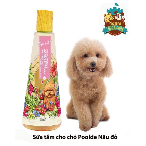 Sữa tắm cho chó SPIRIT nắp gỗ 500ml poodle, lông trắng, lông màu - Sữa tắm chó hương nước hoa