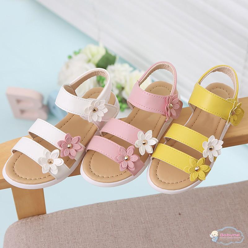 Giày sandal đính bông đơn giản dễ thương cho bé gái