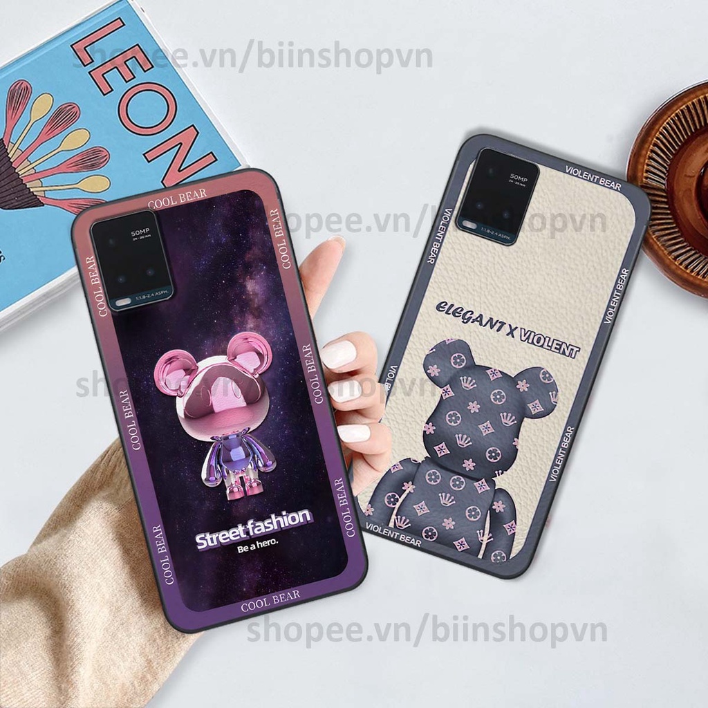 Ốp Vivo Y21 / Y21s / Y33s hình gấu bear brick đẹp độc lạ, thời trang, cá tính