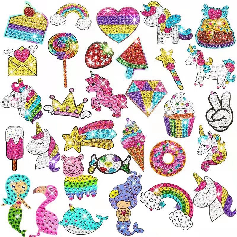 Bộ nhiều sticker gắn đá DIY cho trẻ em