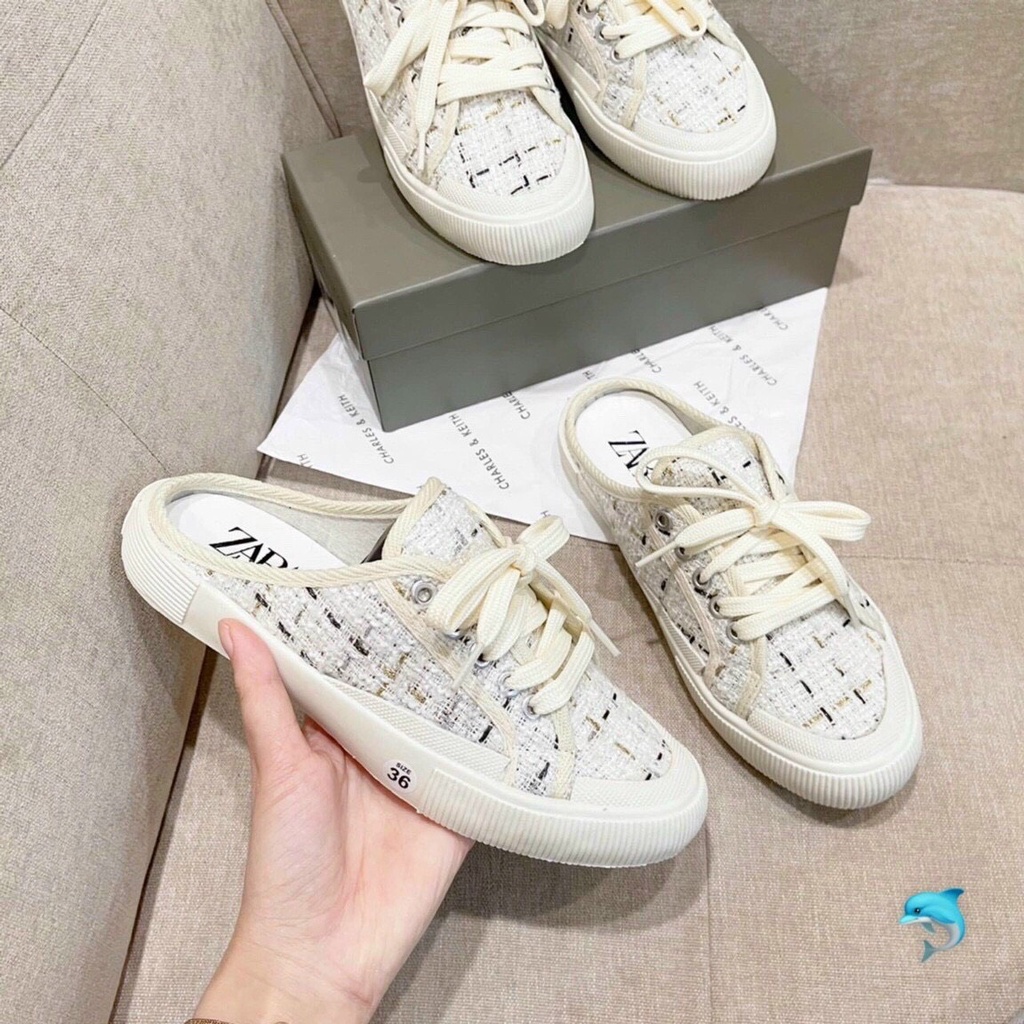 Giày Sục ZaRa , Sục Đạp Gót, Sục 𝐌lb Đạp Gót Kiểu Dáng Trẻ Đẹp Siêu Hót Màu Kem Minhtushoes | BigBuy360 - bigbuy360.vn