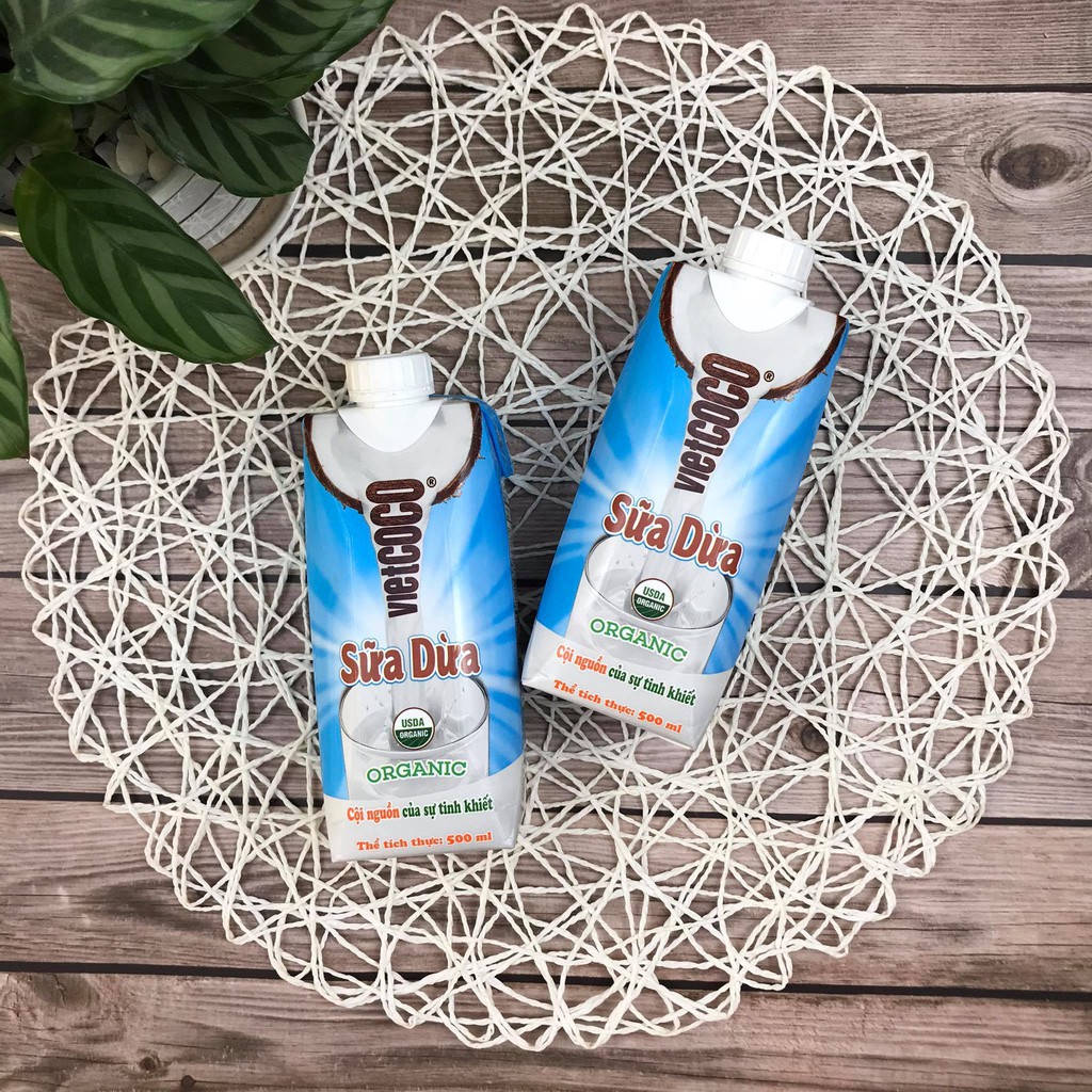 Nước dừa - Sữa dừa Organic đóng hộp Vietcoco 330ml - MUA 10 TẶNG 1