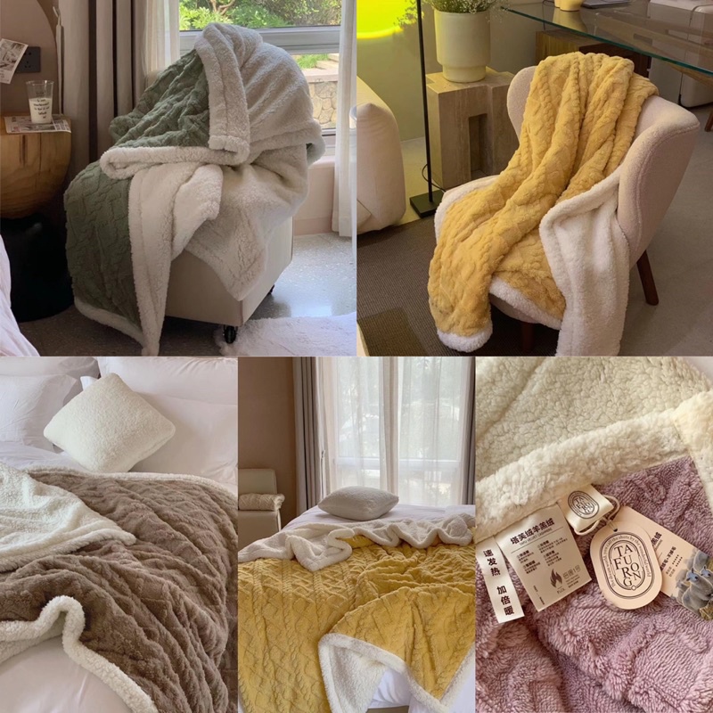 Chăn cừu Cashmere TAFURONG, chăn lông cừu thu đông 2021 3,5kg, 2mx2m3 - hàng loại 1