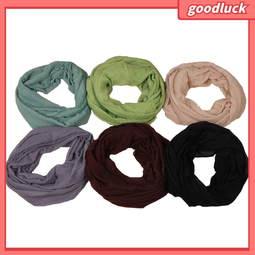 Khăn Choàng Cổ Tròn Mềm Mại Màu Trơn Đơn Giản Thời Trang Cho Nữ