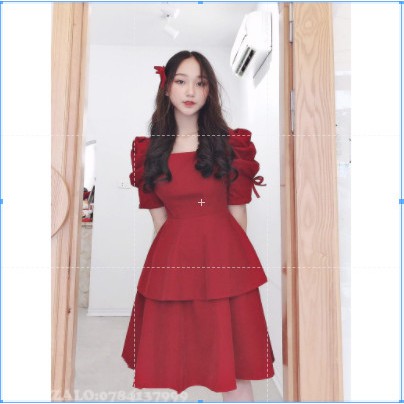 Đầm dự tiệc cổ V quấn eo cao cấp thời trang SUSU_FASHION193 (hàng bán shop) | BigBuy360 - bigbuy360.vn