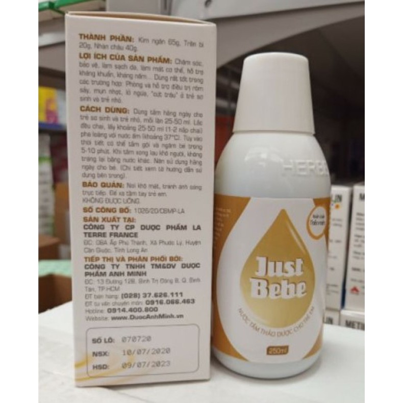 Nước tắm trẻ Em AMIBEBE / JUSTBEBE 250ML