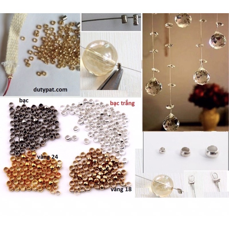 Gói 5gam chốt kẹp bi 2/2.5/3mm chặn hạt cườm bằng đồng