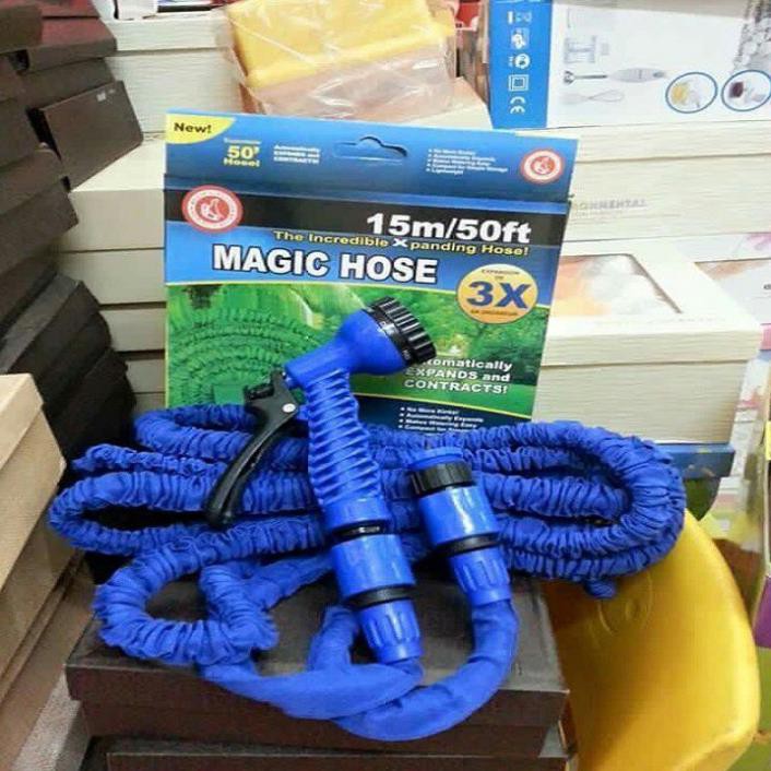 Bộ Vòi Xịt Nước Thông Minh Giãn Nở 15m (Xanh)