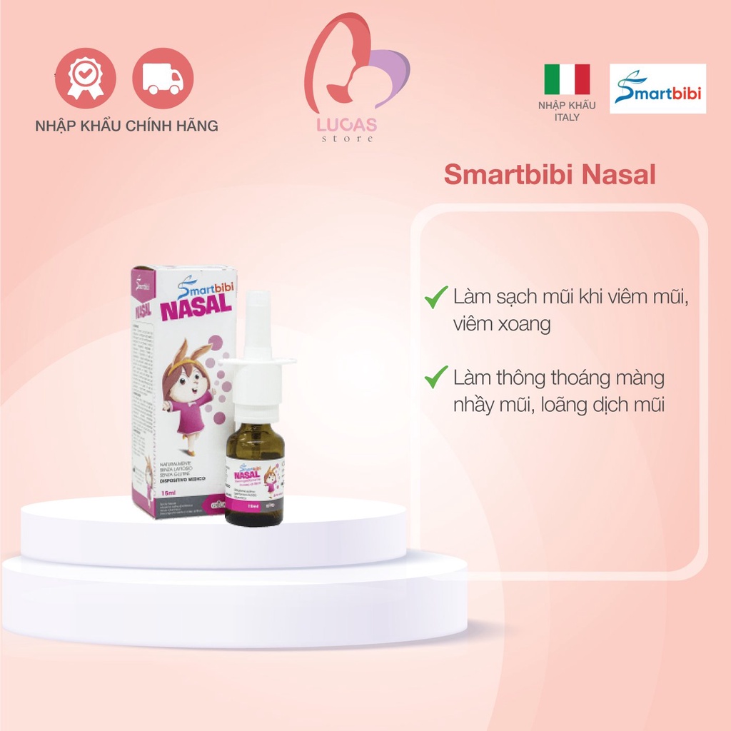 SmartBiBi NASAL làm thông thoáng màng nhầy và loãng dịch mũi 15ml- TP155