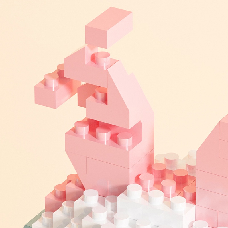 logo xếp hình Tương thích với dòng cô gái thu nhỏ các hạt nhỏ Disney Star Dailu lắp ráp các khối xây dựng Đồ chơi Lena Belle