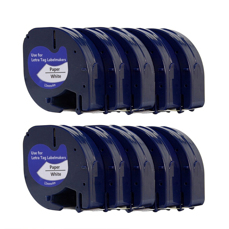 Băng Nhãn Giấy Trắng Đen Dành Cho Máy In Dymo-Letratag LT-100H LT-100T