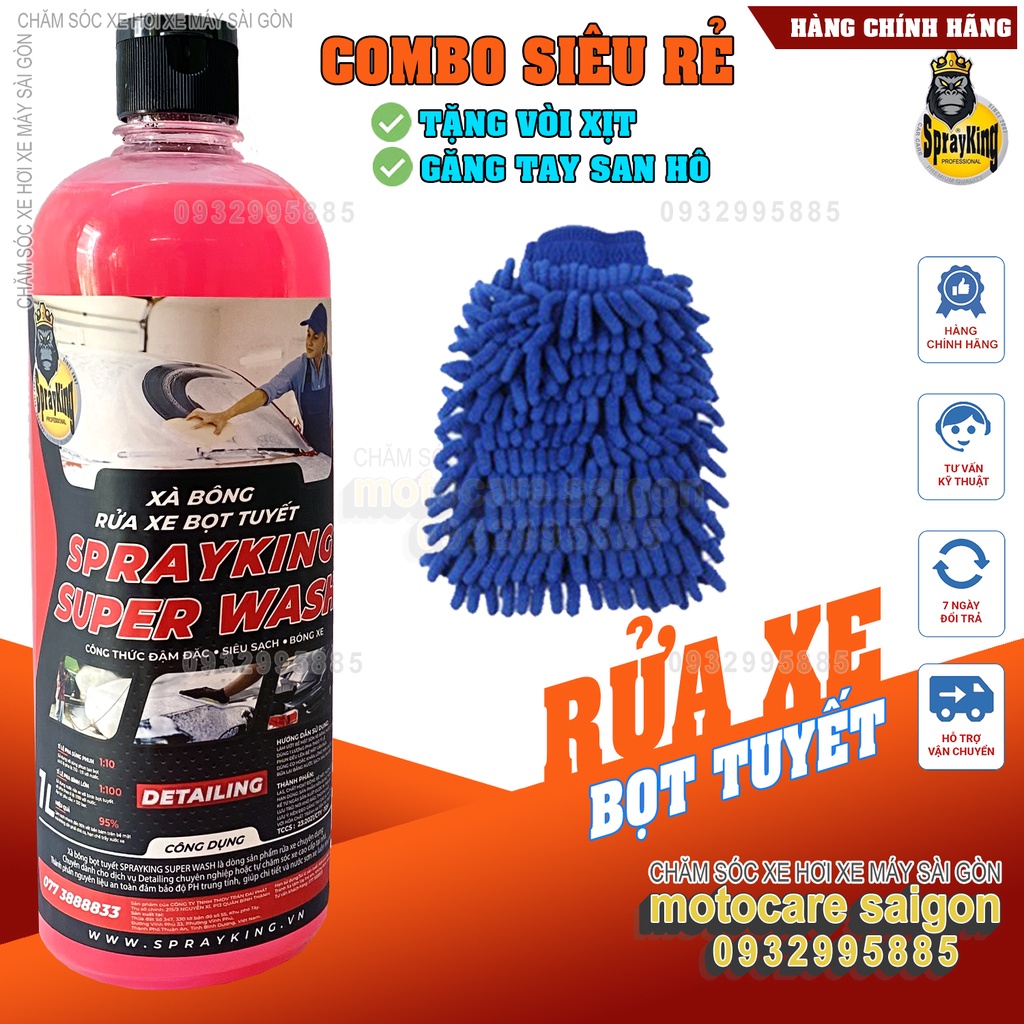 Nước rửa xe , xà bông rửa xe Sprayking Super Wash 1L - rửa xe không chạm siêu bóng