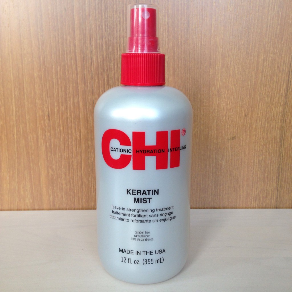 Xịt dưỡng ẩm CHI Keratin Mist Leave In Strengthening Treatment 355ml