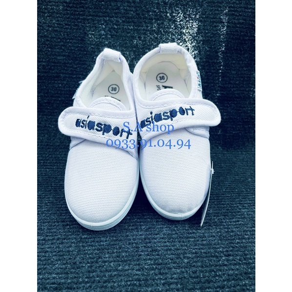 Giày thể dục ASIA vải DÁN TRẮNG bé trai/gái GO.9
