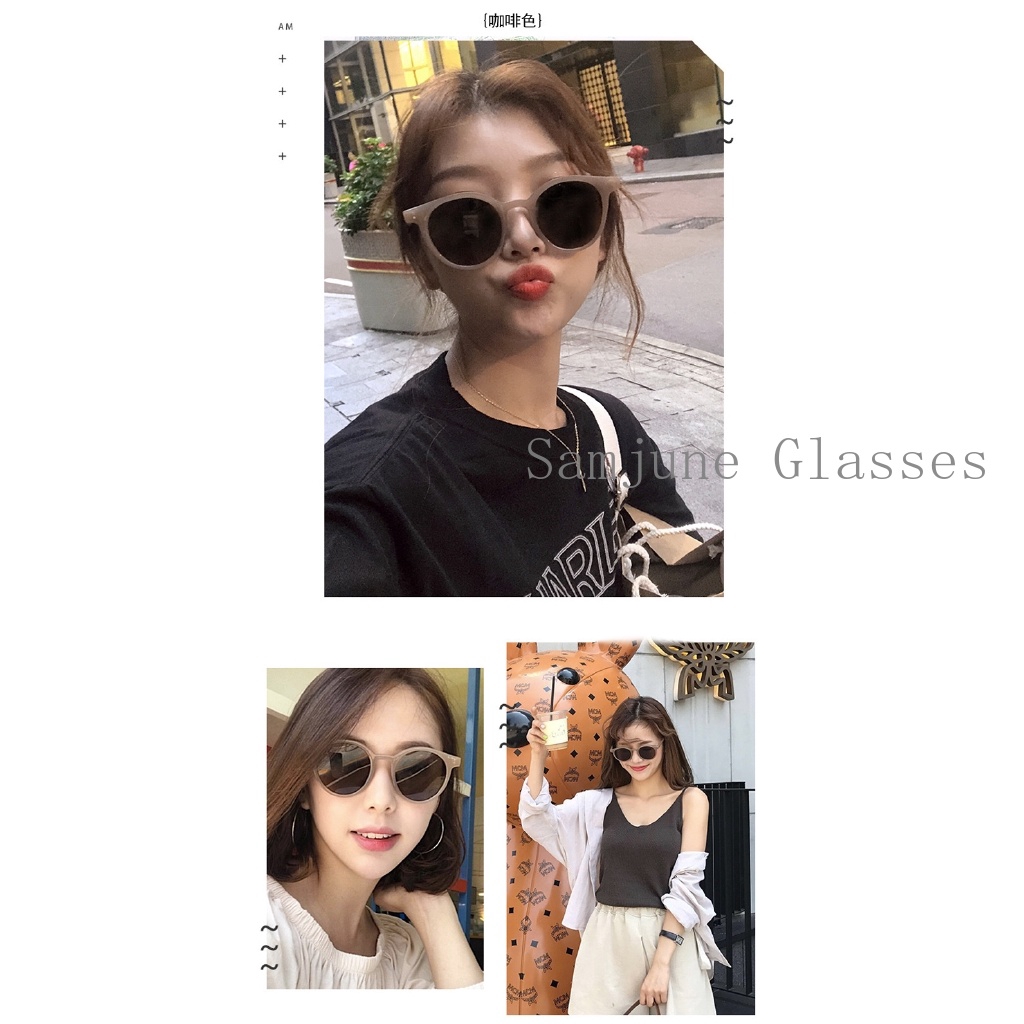 Kính mát SAMJUNE gọng tròn phong cách retro thời trang cho nữ