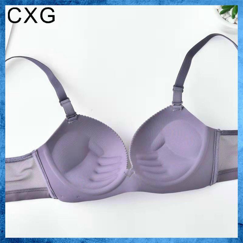 Áo lót nữ su đúc CXG không gọng cup chéo đệm mút bàn tay nâng ngực họa tiết cô gái A7185