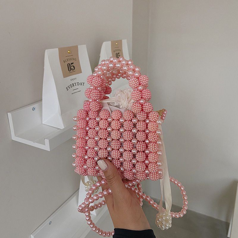 Túi xách tay, đeo chéo kết hạt cườm ngọc trai sắc màu tươi xinh