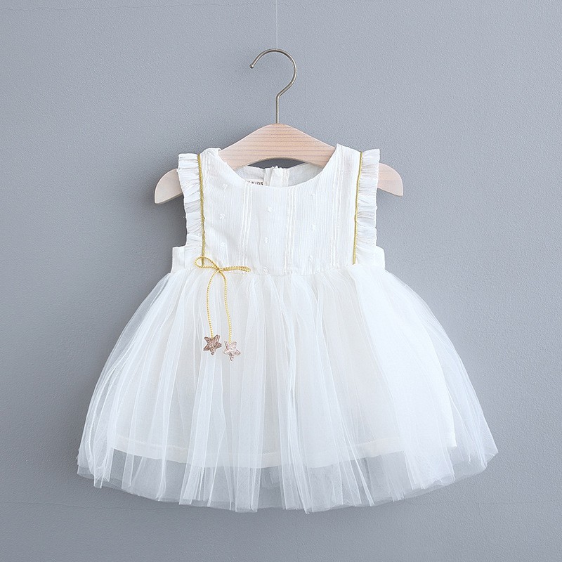 Summer new Star Pendant stitched yarn skirt sleeveless summer children's skirt