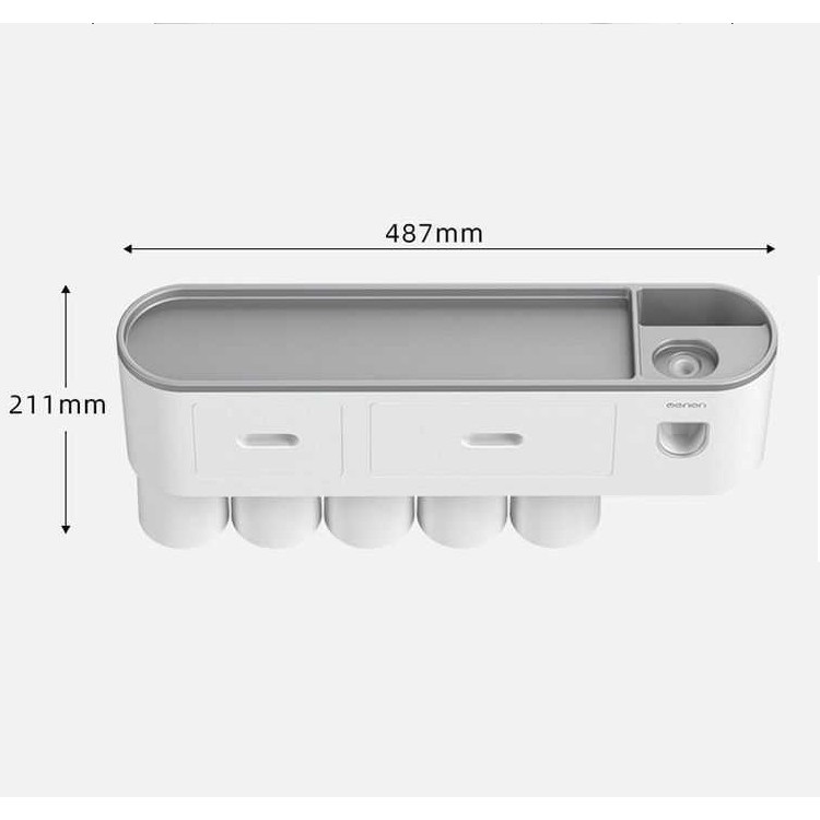 Bộ Nhả Kem Đánh Răng Tự Động OENON - Giá Treo Bàn Chải Kem Đánh Răng Nhà Tắm Dán Tường -OEKEM