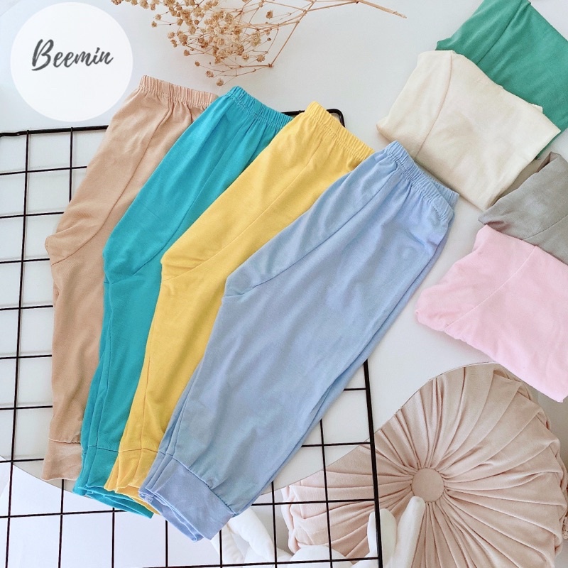 SALE! SÉT 5 QUẦN DÀI ĐÁP ĐŨNG CHẤT THUN LẠNH HÀNG BEEMIN CHO BÉ