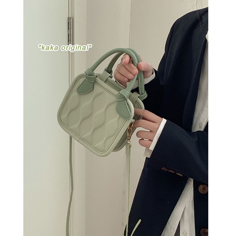 Túi đeo chéo ENVIROSAX hình vuông nhỏ màu xanh matcha/ trắng phong cách thời trang dễ phối đồ
